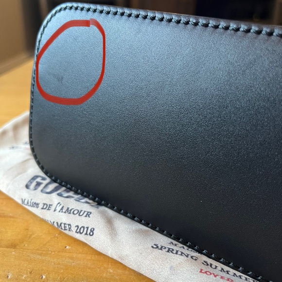 ❤️Black and Gold Gucci printed leather crossbody bag with "GUCCY" in SEGA® font - Picture 12 of 12